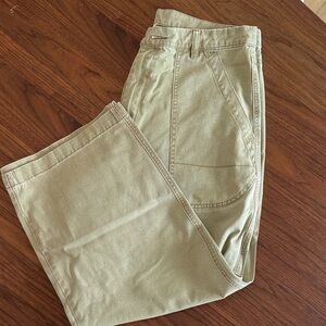 Women's Wide Leg High-Rise Utility Pants in Khaki